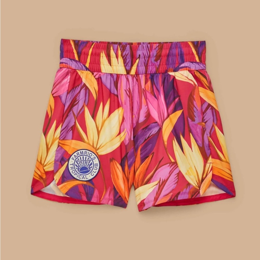 Farm Rio x Adidas Birds Of Paradise Bold Pink Short Size XS NWT - Picture 6 of 8